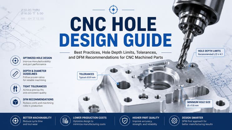 Guida alla progettazione dei fori CNC con limiti di profondit&agrave; dei fori, tolleranze e raccomandazioni DFM per parti lavorate a CNC.jpg